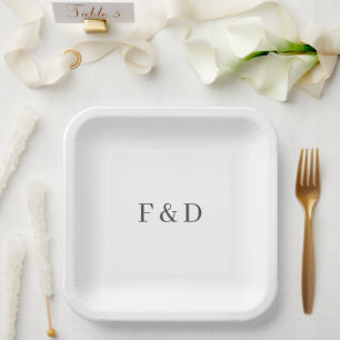 Assiettes En Carton Plaques de papier élégantes simples blanches