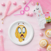 Assiettes En Carton Plaques de papier Emoji Stressées (Fête)