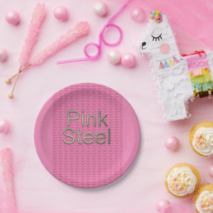 Assiettes En Carton Plaques de papier en acier rose