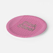 Assiettes En Carton Plaques de papier en acier rose (Angle)