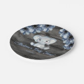 Assiettes En Carton Plaques de papier en bois fleuri d'éléphant bleu r (Angle)