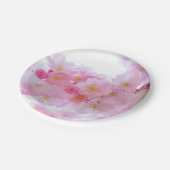 Assiettes En Carton Plaques de papier en fleurs de cerisiers roses pâl (Angle)