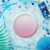 ASSIETTES EN CARTON PLAQUES DE PAPIER EN OMBRE ROSE ROSE CLAIR DOUX (Fête)