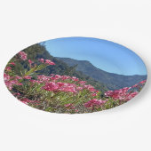 Assiettes En Carton Plaques de papier et Bowls Mt Tamalpais Fleurs ros (Angle)