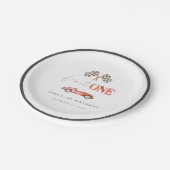 Assiettes En Carton Plaques de papier Fast ONE Red Retro Race (Angle)