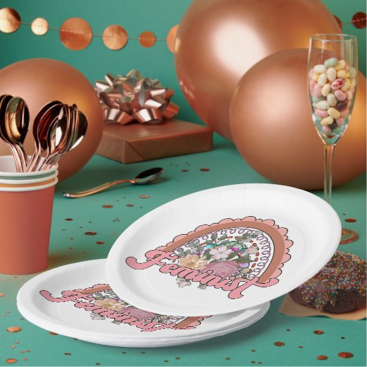 Assiettes En Carton Plaques de papier féministe (Multi)