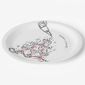 Assiettes En Carton Plaques de papier Fête des mariées Pearls & Prosec (Angle)