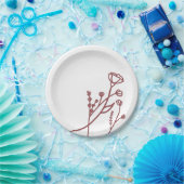 Assiettes En Carton Plaques de papier fleur sauvage Rose Dusty (Fête)