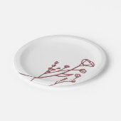 Assiettes En Carton Plaques de papier fleur sauvage Rose Dusty (Angle)