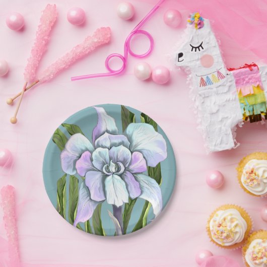 Assiettes En Carton Plaques de papier fleur Smeraldo (Fête)