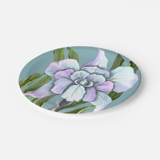 Assiettes En Carton Plaques de papier fleur Smeraldo (Angle)