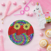 Assiettes En Carton Plaques de papier Floral (Fête)