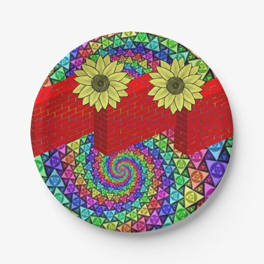 Assiettes En Carton Plaques de papier Floral (Devant)