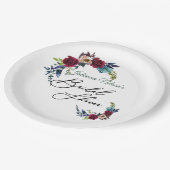 Assiettes En Carton Plaques de papier floral boho rouge (Angle)