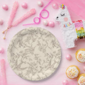 Assiettes En Carton Plaques de papier floral en toile française rustiq (Fête)