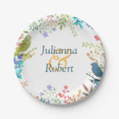 Assiettes En Carton Plaques de papier floral pastel (Devant)