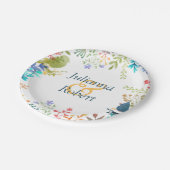 Assiettes En Carton Plaques de papier floral pastel (Angle)