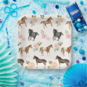 Assiettes En Carton Plaques de papier Floral pour cheval de campagne (Fête)