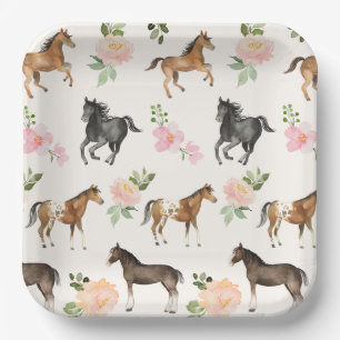 Assiettes En Carton Plaques de papier Floral pour cheval de campagne