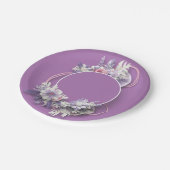 Assiettes En Carton Plaques de papier floral pourpre - Plaques de gâte (Angle)