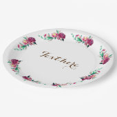 Assiettes En Carton Plaques de papier floral rustique sur mesure (Angle)