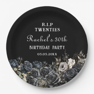 Assiettes En Carton Plaques de papier florales RIP 20s 30e anniversair