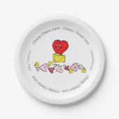 Assiettes En Carton Plaques de papier Fromage Aimer Coeurs rouges (Devant)
