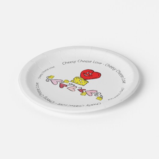 Assiettes En Carton Plaques de papier Fromage Aimer Coeurs rouges (Angle)