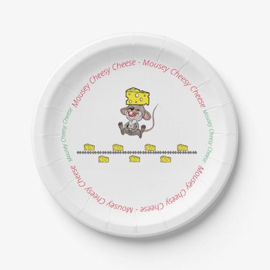 Assiettes En Carton Plaques de papier fromage Mousey Cheesy (Devant)