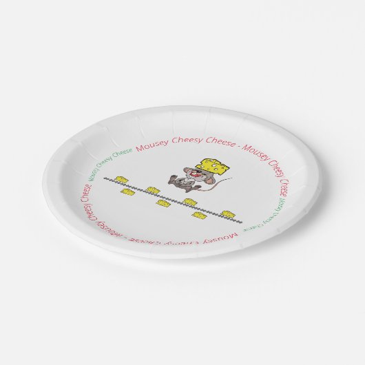 Assiettes En Carton Plaques de papier fromage Mousey Cheesy (Angle)
