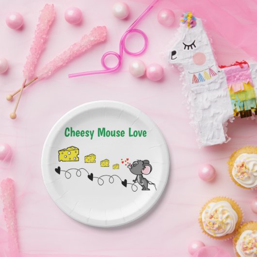 Assiettes En Carton Plaques de papier, fromage Souris Aimer Plaques de (Fête)