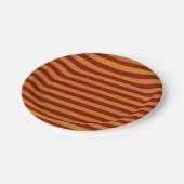 Assiettes En Carton Plaques de papier Garnet et Gold Stripes (Angle)