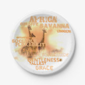 Assiettes En Carton Plaques de papier Giraffes uniques 7" (Devant)