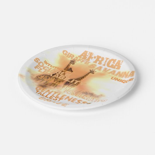 Assiettes En Carton Plaques de papier Giraffes uniques 7" (Angle)