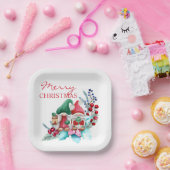 Assiettes En Carton Plaques de papier glacé de Noël mignonnes scandina (Fête)