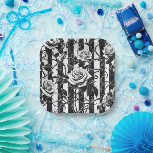 Assiettes En Carton Plaques de papier, Goth, Mariage, Halloween (Fête)