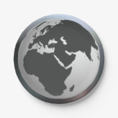 Assiettes En Carton Plaques de papier Gray Earth Globe (Devant)