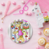 Assiettes En Carton Plaques de papier, Gris et Blanc Gris Giraffe Anni (Fête)
