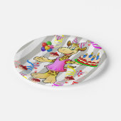 Assiettes En Carton Plaques de papier, Gris et Blanc Gris Giraffe Anni (Angle)