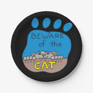 Assiettes En Carton Plaques de papier Halloween, Chat