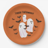 Assiettes En Carton Plaques de papier Halloween Ghost éffrayant (Devant)