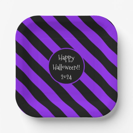 Assiettes En Carton Plaques de papier Halloween Lines (Recto)