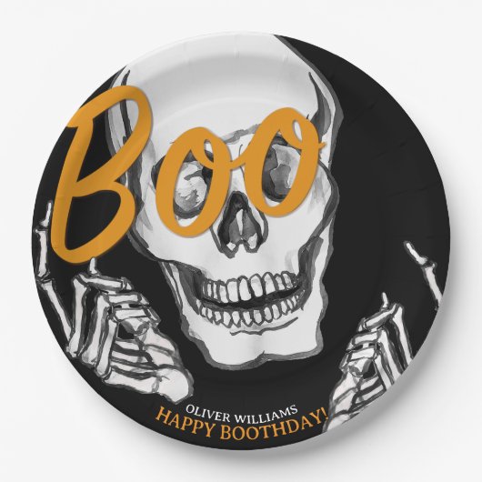 Assiettes En Carton Plaques de papier Halloween personnalisées (Devant)