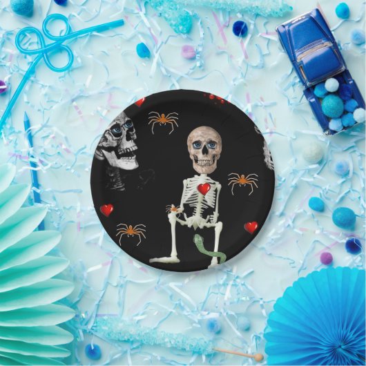 Assiettes En Carton Plaques de papier Halloween, Squelette (Fête)