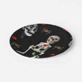 Assiettes En Carton Plaques de papier Halloween, Squelette (Angle)