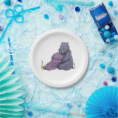 Assiettes En Carton Plaques de papier Hippo Babyshower (Fête)