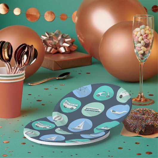 Assiettes En Carton Plaques de papier Icônes de transport