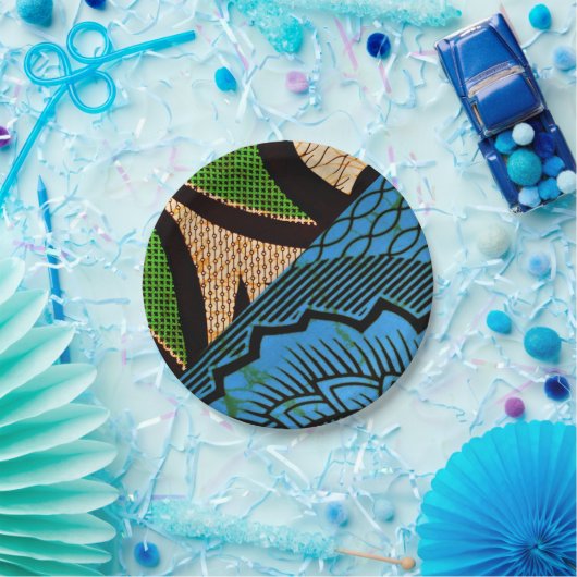 Assiettes En Carton Plaques de papier imprimé africaines (Fête)