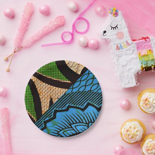 Assiettes En Carton Plaques de papier imprimé africaines (Fête)