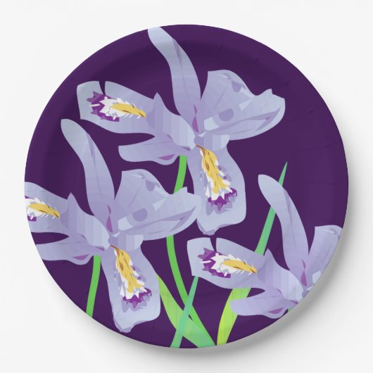 Assiettes En Carton Plaques de papier Iris violet (Devant)